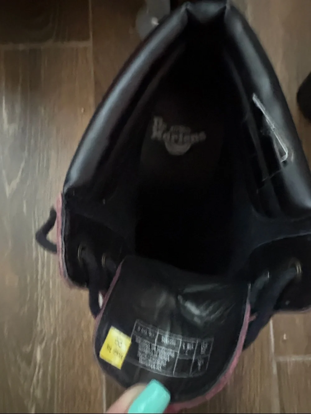 Dr. Martens Women's Burgundy Suede Lace-Up Chunky Heel Boot - Picture 4 of 5